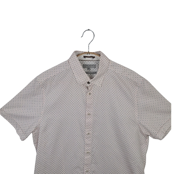 Ted Baker London Men's 4 Short Sleeve Hidden Button Down Shirt - Picture 4 of 8